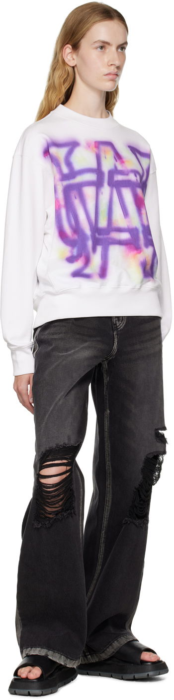 Džemper We11done We11done Rainbow Symbol Sweatshirt Bijela | WD-TS3-22-829-U-WH, 3