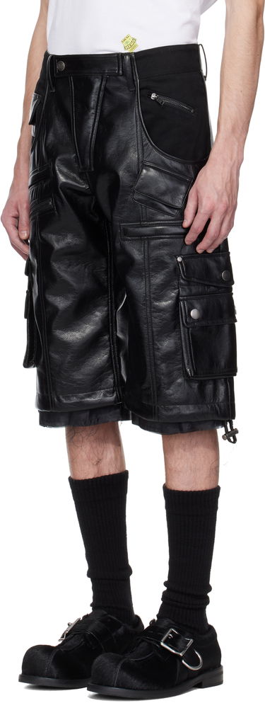 Kratke hlače Martine Rose Martine Rose Faux-Leather Utility Shorts Crna | 540LP02001, 3