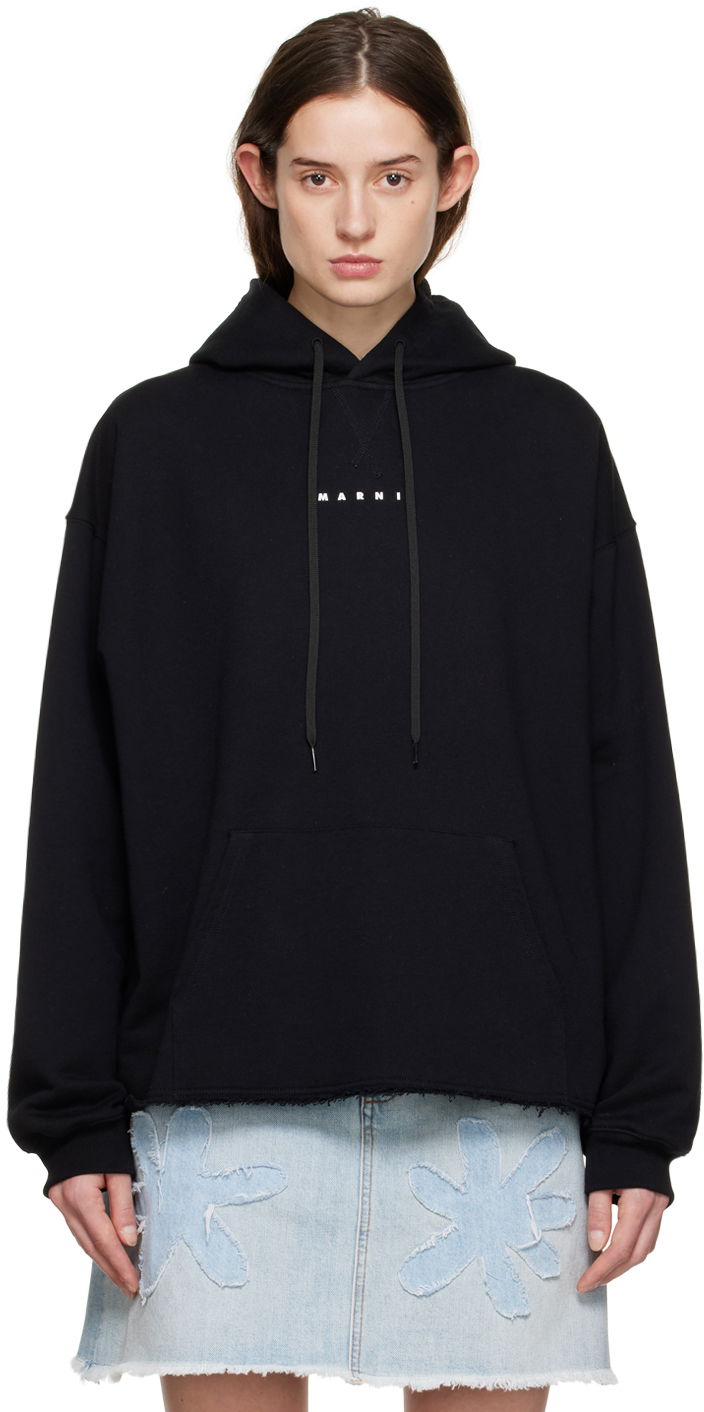 Dukserice Marni Raw Edge Hoodie Crna | FLJE0176P1 USCU87