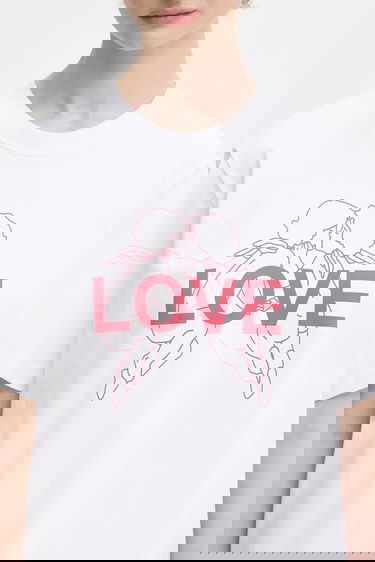 Majica kratkih rukava Fiorucci Kissing Angels Love Print Regular T-Shirt Bijela | W25FWJTS001CJ01WH03, 3