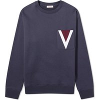 Džemper Valentino Men's Large V Logo Crew Sweat Navy Tamnoplava | 4V3MF26W9Y1-598, 1