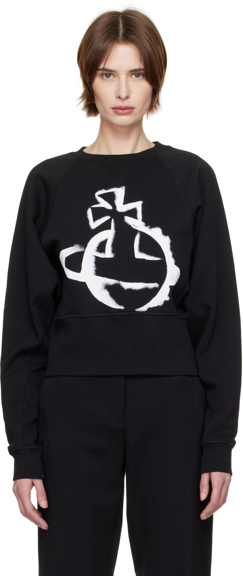 Džemper Vivienne Westwood Vivienne Westwood Stencil Orb Sweatshirt Crna | 1I01000Y-J006O-
