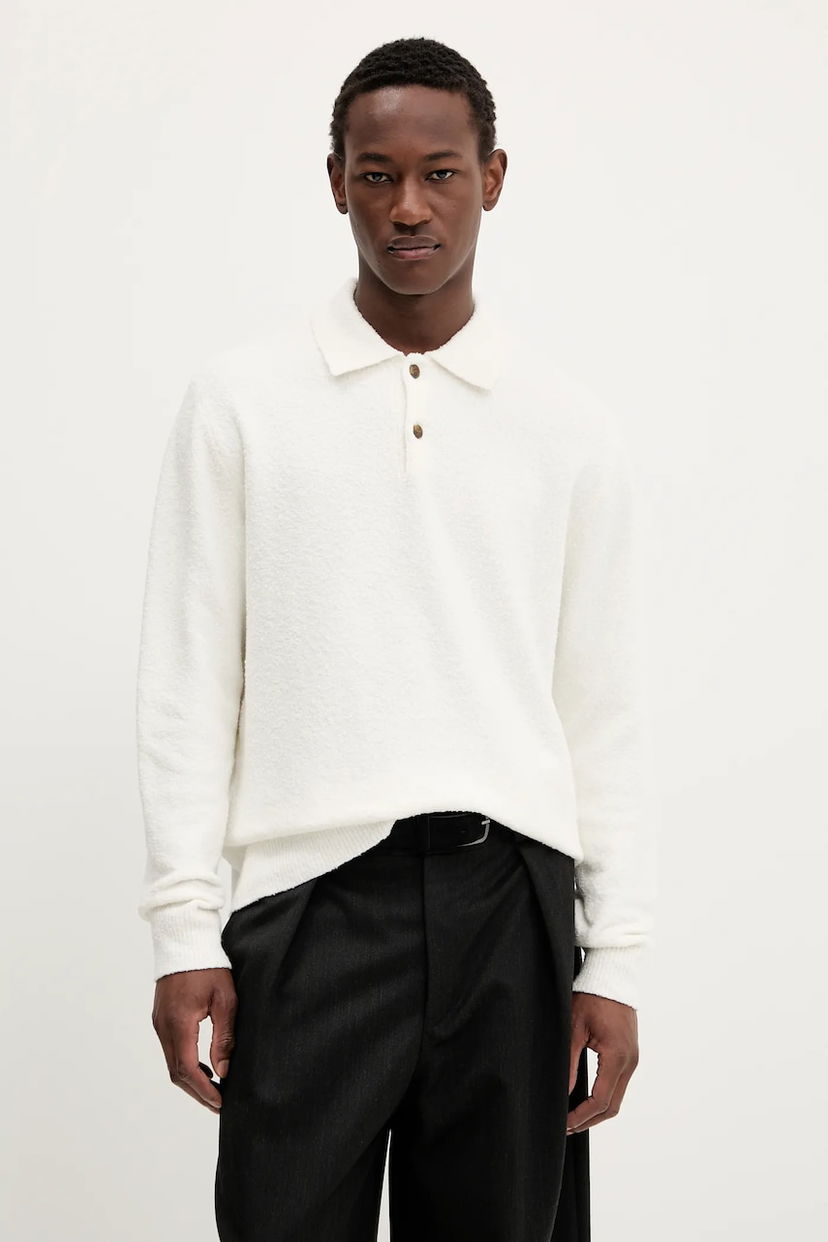 Džemper Samsoe Samsoe Samsoe Samsoe Wool Blend Polo Sweater Bijela | M24100093
