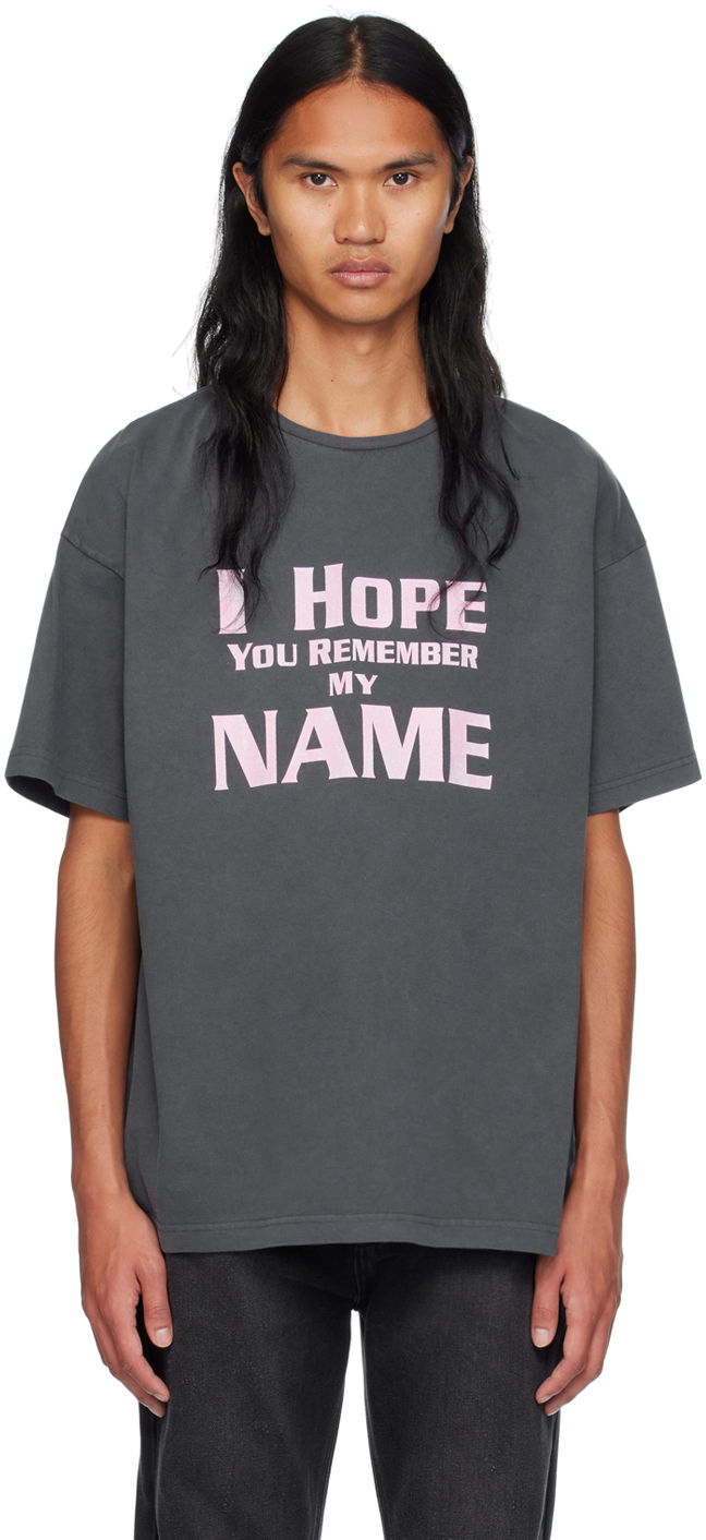 Majica kratkih rukava We11done We11done Lettering T-Shirt Siva | WD-TT2-24-761-U-CH