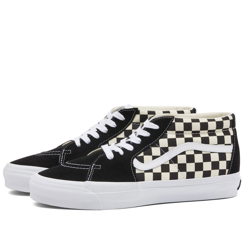 Skateboarding Vans Men's Sk8-Mid Reissue 83 Sneakers in Lx Checkerboard Black/Off White, Size UK 10 | END. Clothing Crna | VN000CQQ2BO
