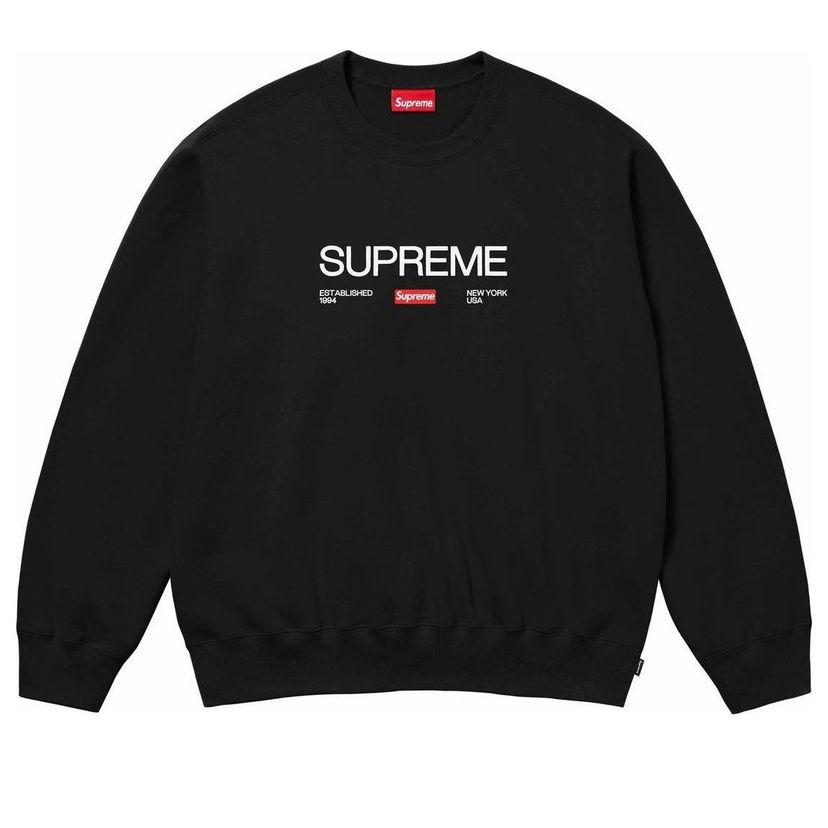 Džemper Supreme Established Crewneck Crna | SUP-SS24-167