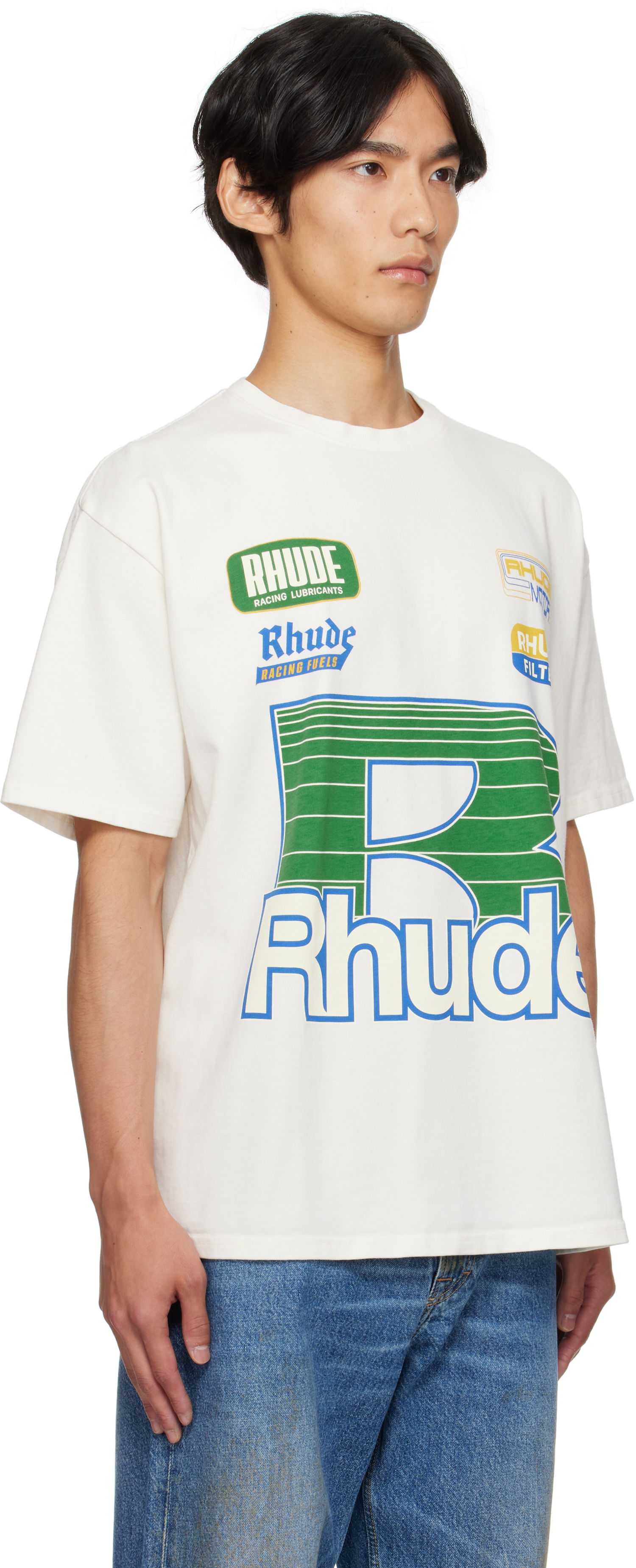 Majica kratkih rukava Rhude Rhude Roadway Racing T-Shirt Bijela | RHPF25TT11012, 1