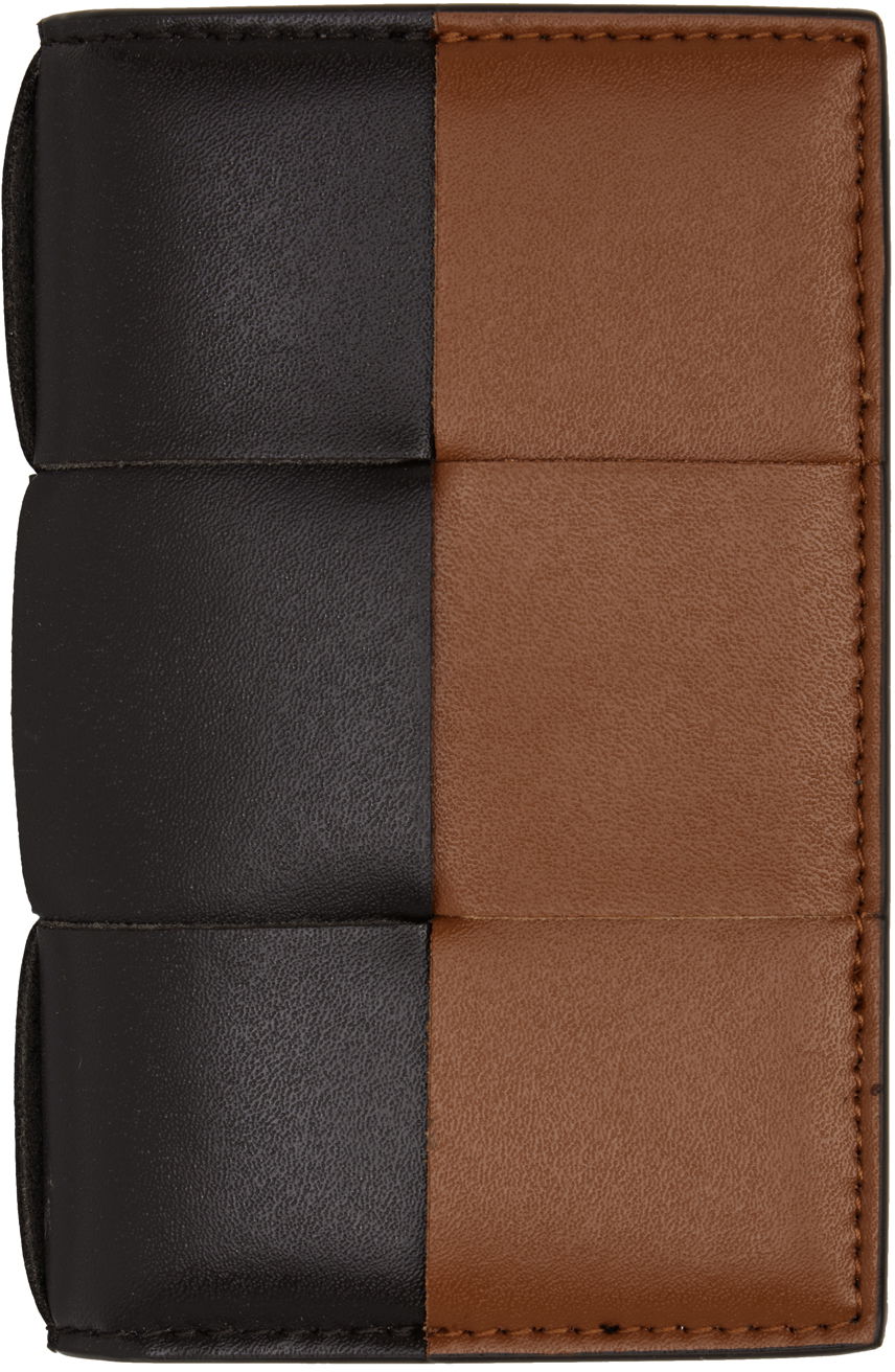 Novčanik Bottega Veneta Brown & Tan Cassette Flap Card Case Wallet Crna | 748053V4HD3, 0