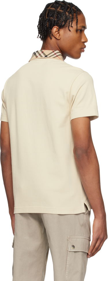 Polo majica Burberry Burberry Check Collar Cotton Polo Bež | 8103864, 2