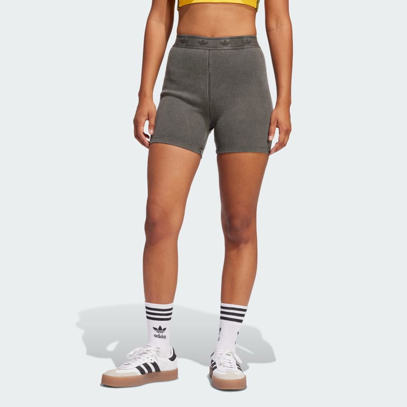 Kratke hlače adidas Performance Ribbed Booty Shorts Siva | JC7554