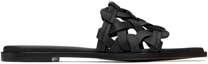 Tenisice i cipele Gianvito Rossi Amalfi Woven Leather Sandals Crna | G15970-05CUO-CLN