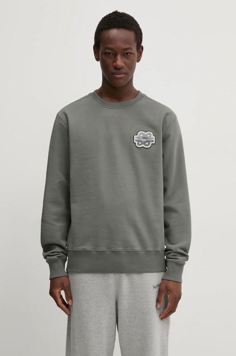 Džemper Filling Pieces Filling Pieces Gowtu Crewneck Sweatshirt with Applique Siva | 74533926002