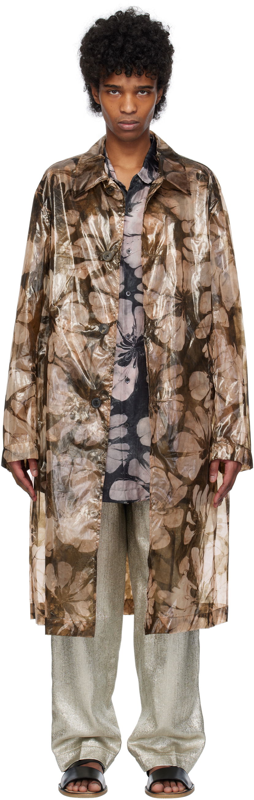 Kabanica Dries Van Noten Dries Van Noten Loose Fit Mac Coat Smeđa | 251-020211-1102