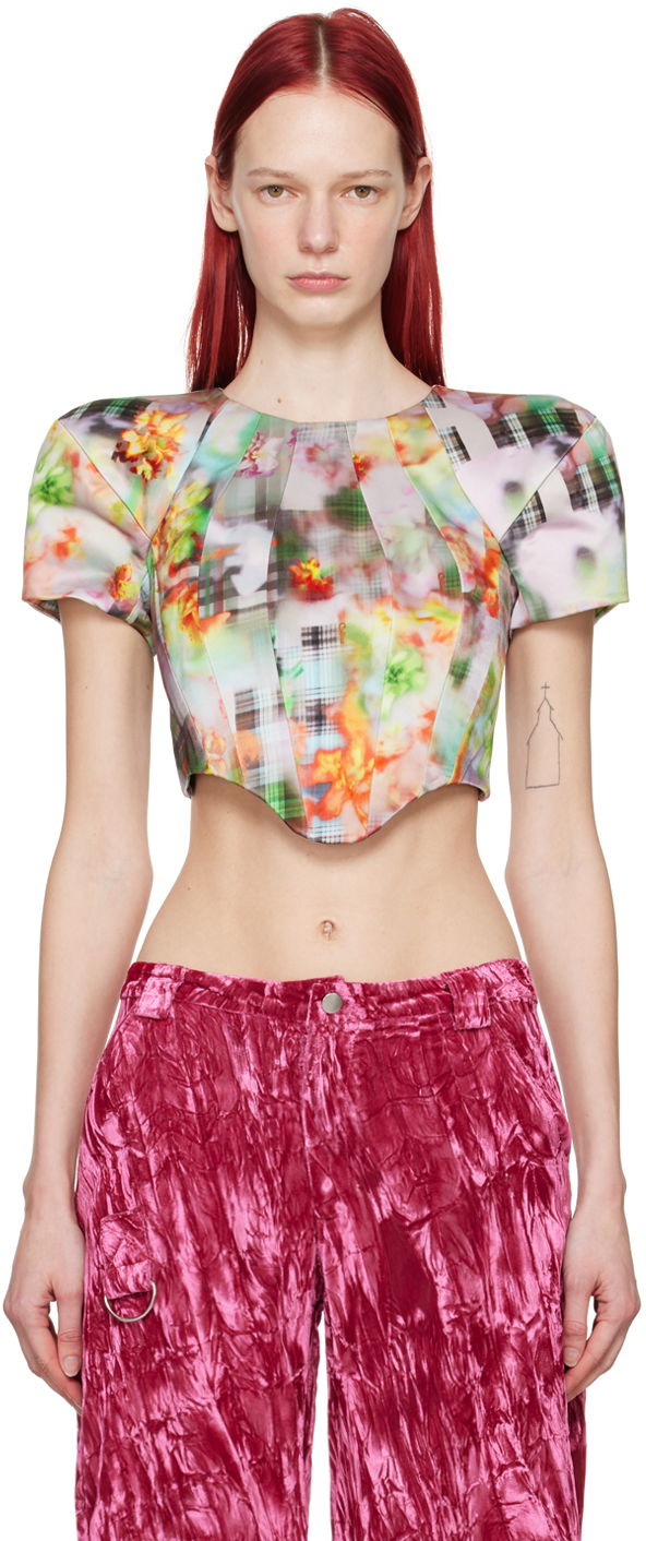 Crop top Collina Strada Collina Strada Ava Floral Print Cropped Blouse Višebojno | XX3282