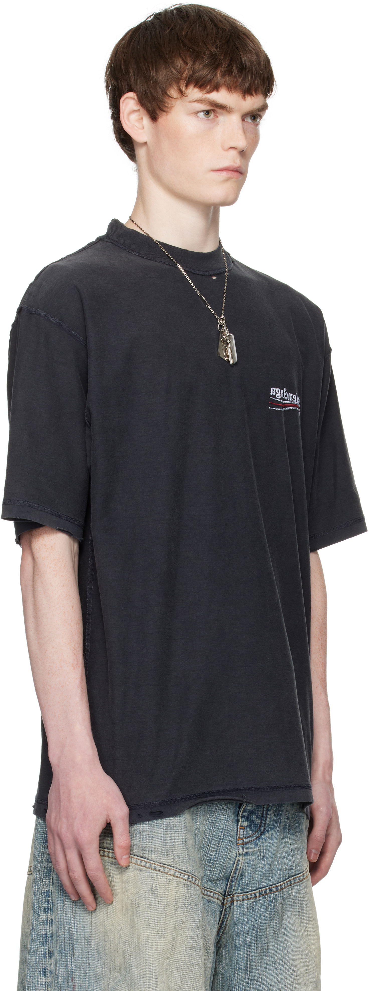 Majica kratkih rukava Balenciaga Balenciaga Political Campaign Inside-Out T-Shirt Crna | 830247TSVF39668, 1