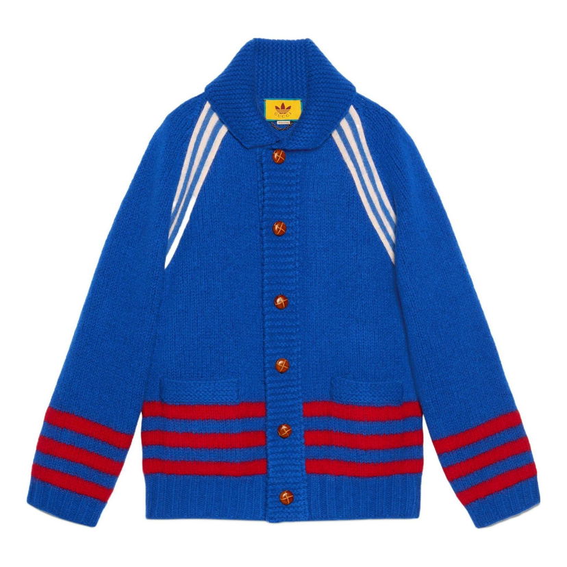 Džemper Gucci Intarsia Wool Cardigan Plava | 713184-XKCPK-4383