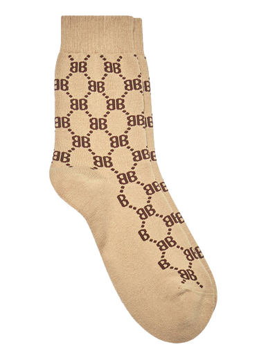 Čarape Gucci Balenciaga x The Hacker Project Hacker BB Tennis Socks Beige Bež | 6815224B5B02064