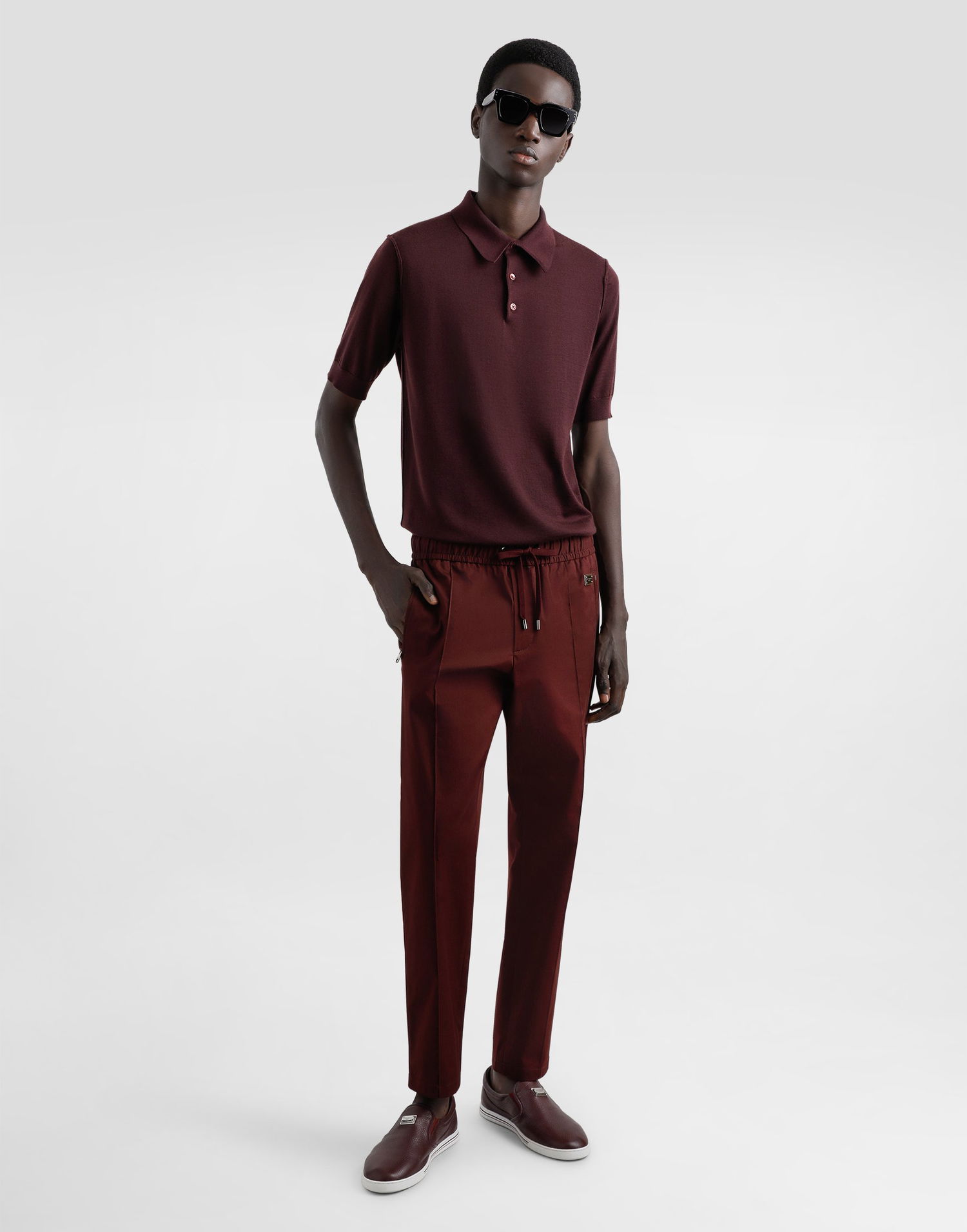 Polo majica Dolce & Gabbana Dolce & Gabbana Fine-Gauge Cashmere Polo Shirt Tamnocrvena | GXZ02TJBW05R2723, 1