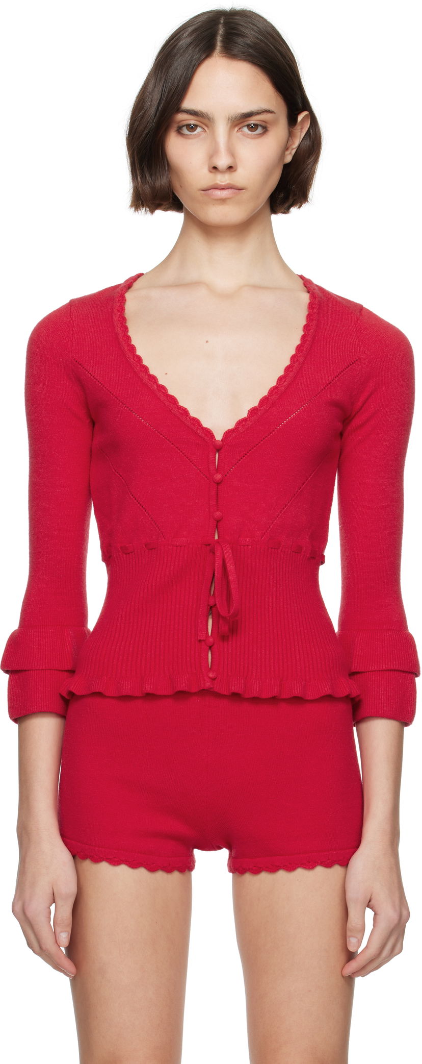 Džemper GUIZIO Guizio Mathilde Knitted Cardigan Crvena | S25111S052