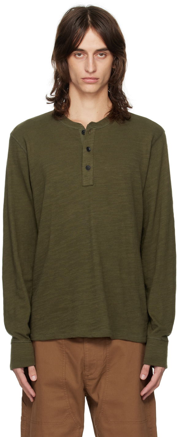 Majica kratkih rukava rag & bone Rag & Bone Classic Flame Henley Zelena | MBC22FT037TL37