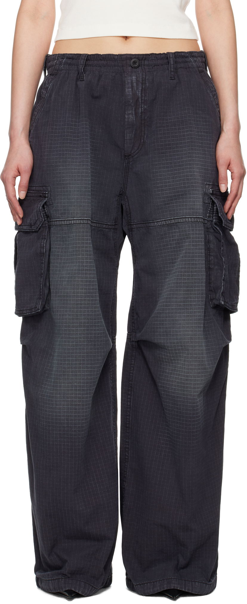Cargo hlače Alexander Wang Alexander Wang Pre-Styled Ripstop Cargo Pants Crna | 1WC2254815