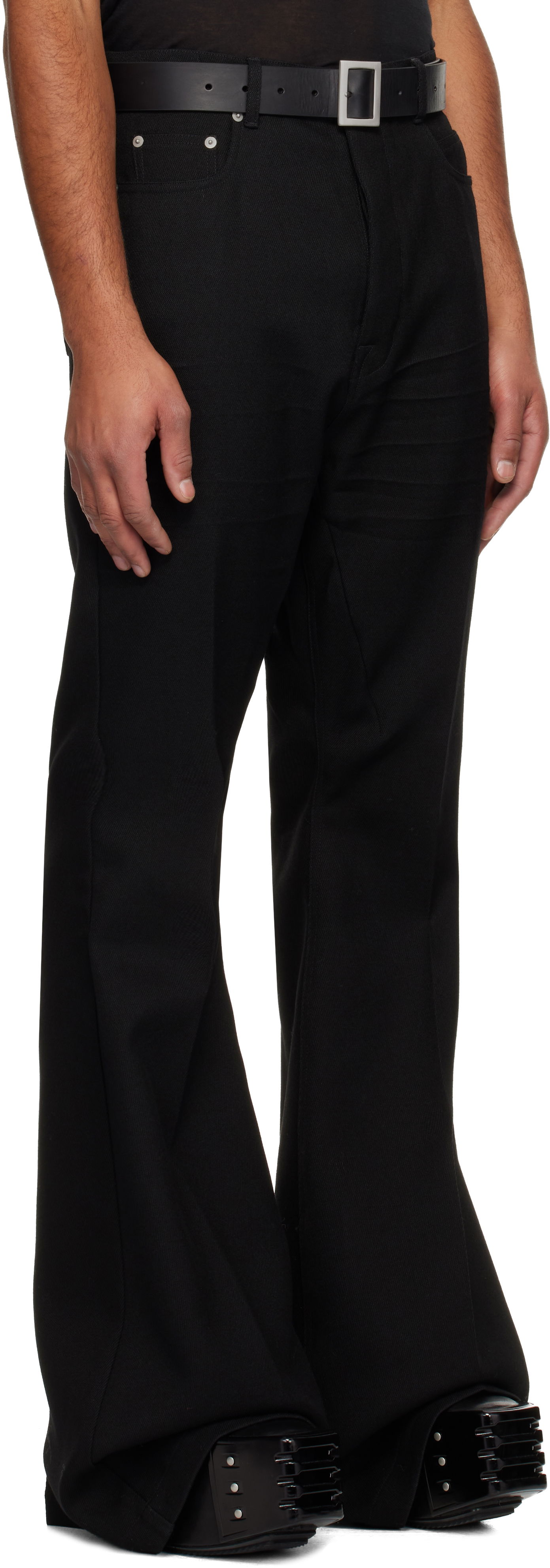 Hlače Rick Owens Concordians Bolan Flared Trousers Crna | RR02E1335 WD, 1