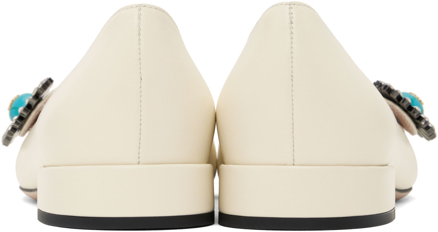 Njega cipela Valentino Valentino Garavani Mary-Jane Ballerina Flats with Crystal Embellishment Bijela | 6W2S0LL7DHS, 1