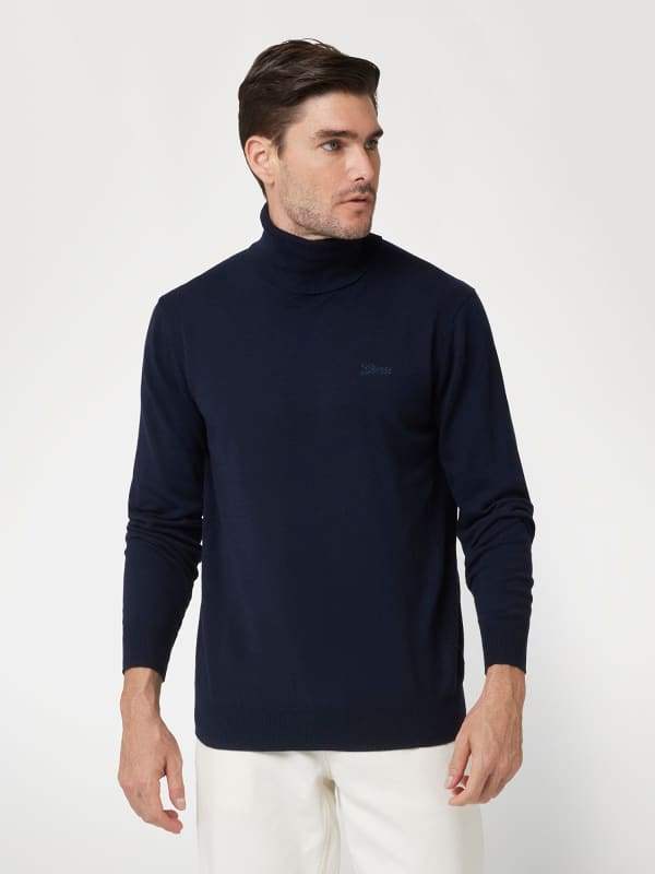Džemper GUESS Wool Blend Turtleneck Sweater Plava | M4BR05Z3H82