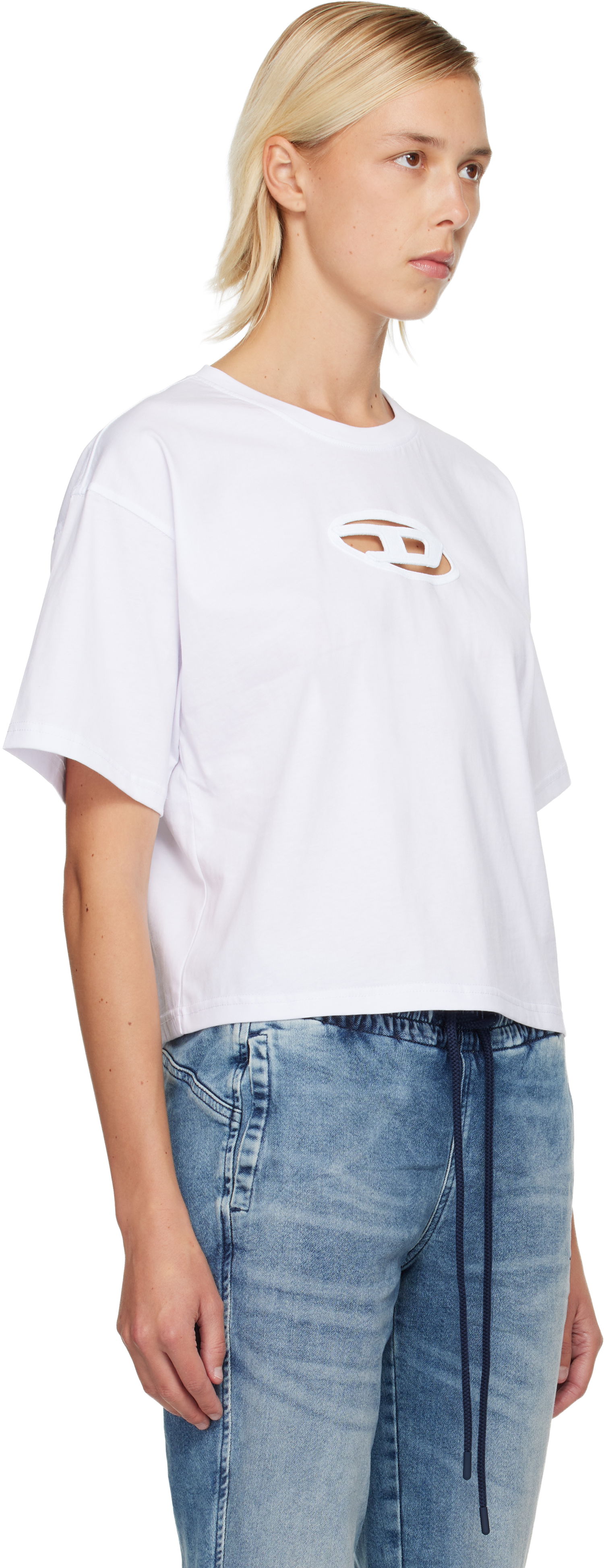 Crop top Diesel Cropped Cut-out Logo T-shirt T-Buxt-Crop-Od Bijela | A15096 0NIAX, 1