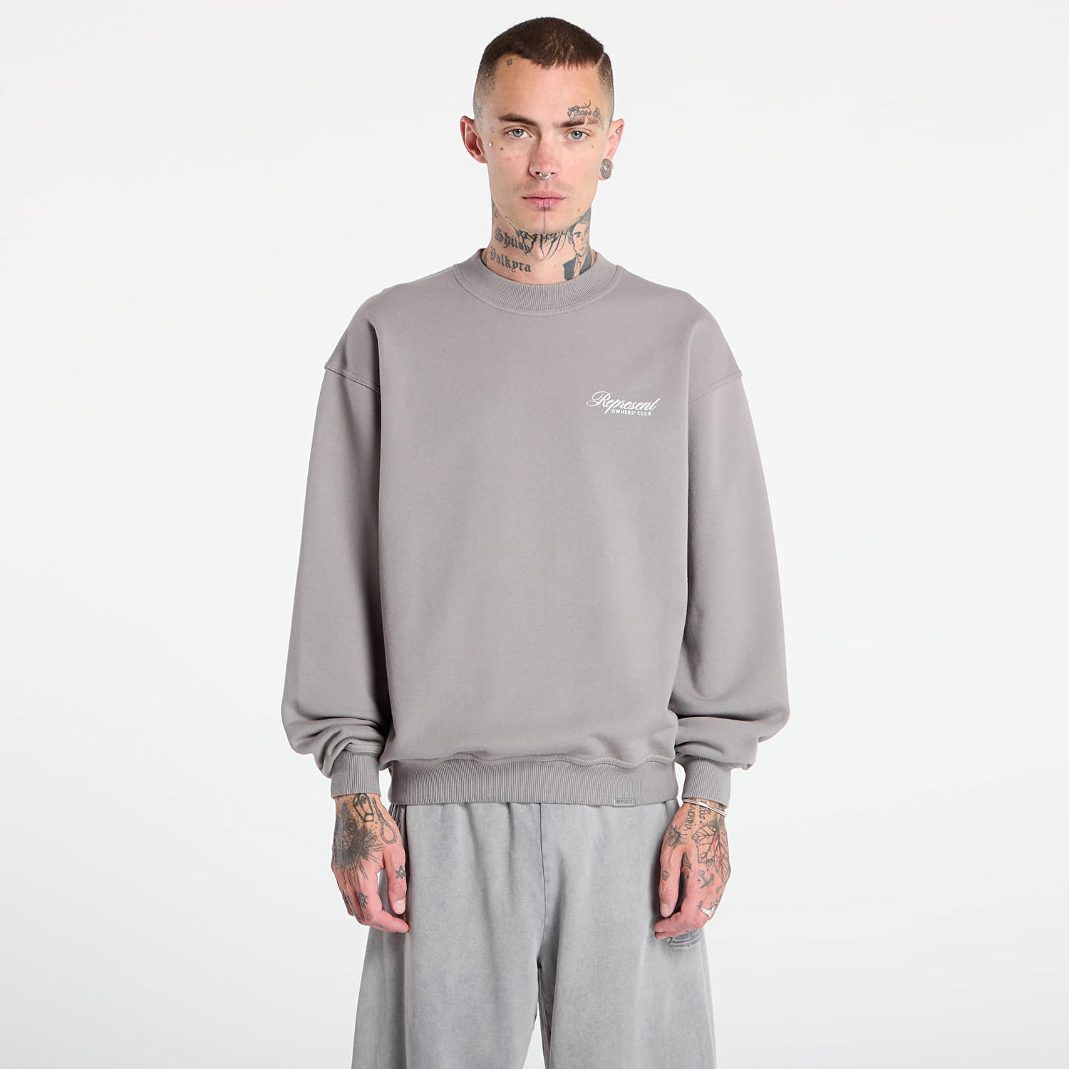 Džemper Represent Clo REPRESENT Owners Club Script Sweater Siva | OCM100007-46, 0