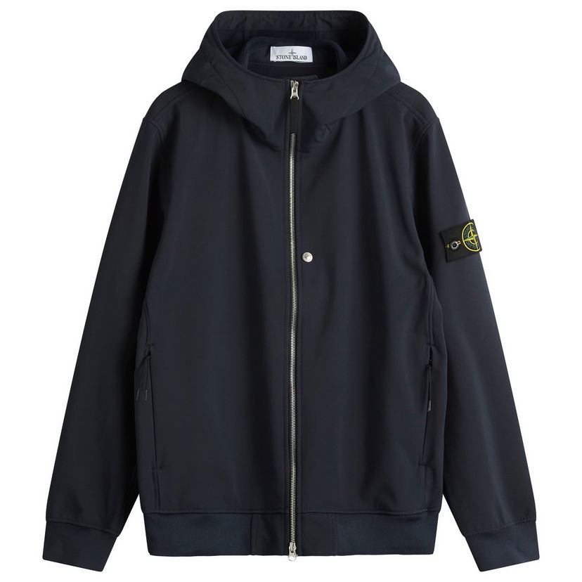 Jakna Stone Island Soft Shell-R Hooded Jacket, Size Large Tamnoplava | K2S15Q100004-V0020