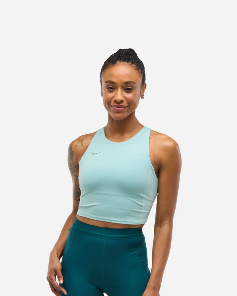 Majica bez rukava Hoka One One Elaro Crop Bra, Size Small Tirkiz | 1141760-DZY