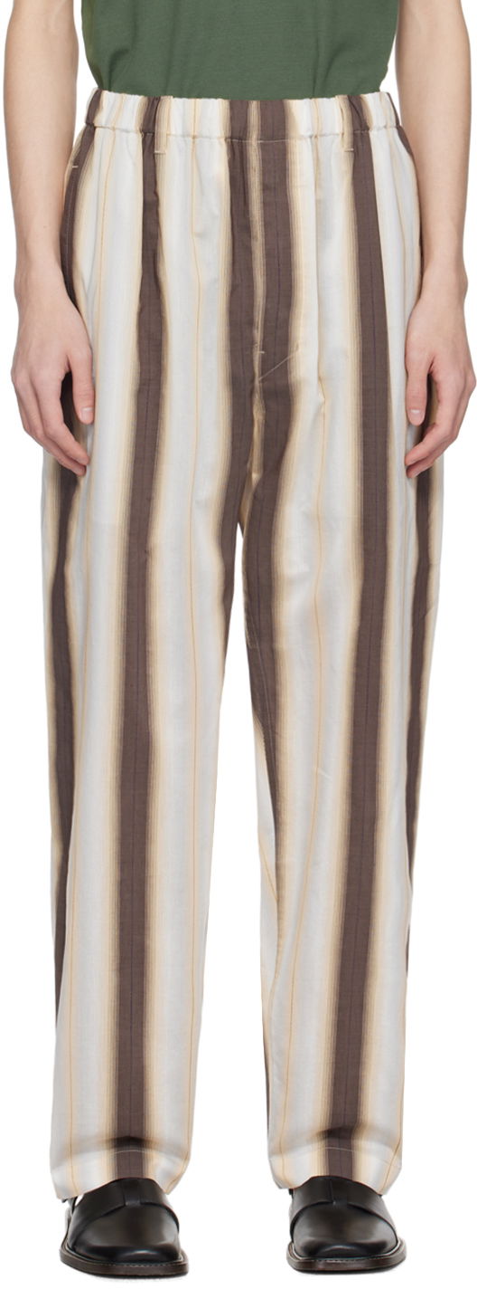 Hlače LEMAIRE Lemaire Relaxed Striped Trousers Smeđa | PA1047 LF1259