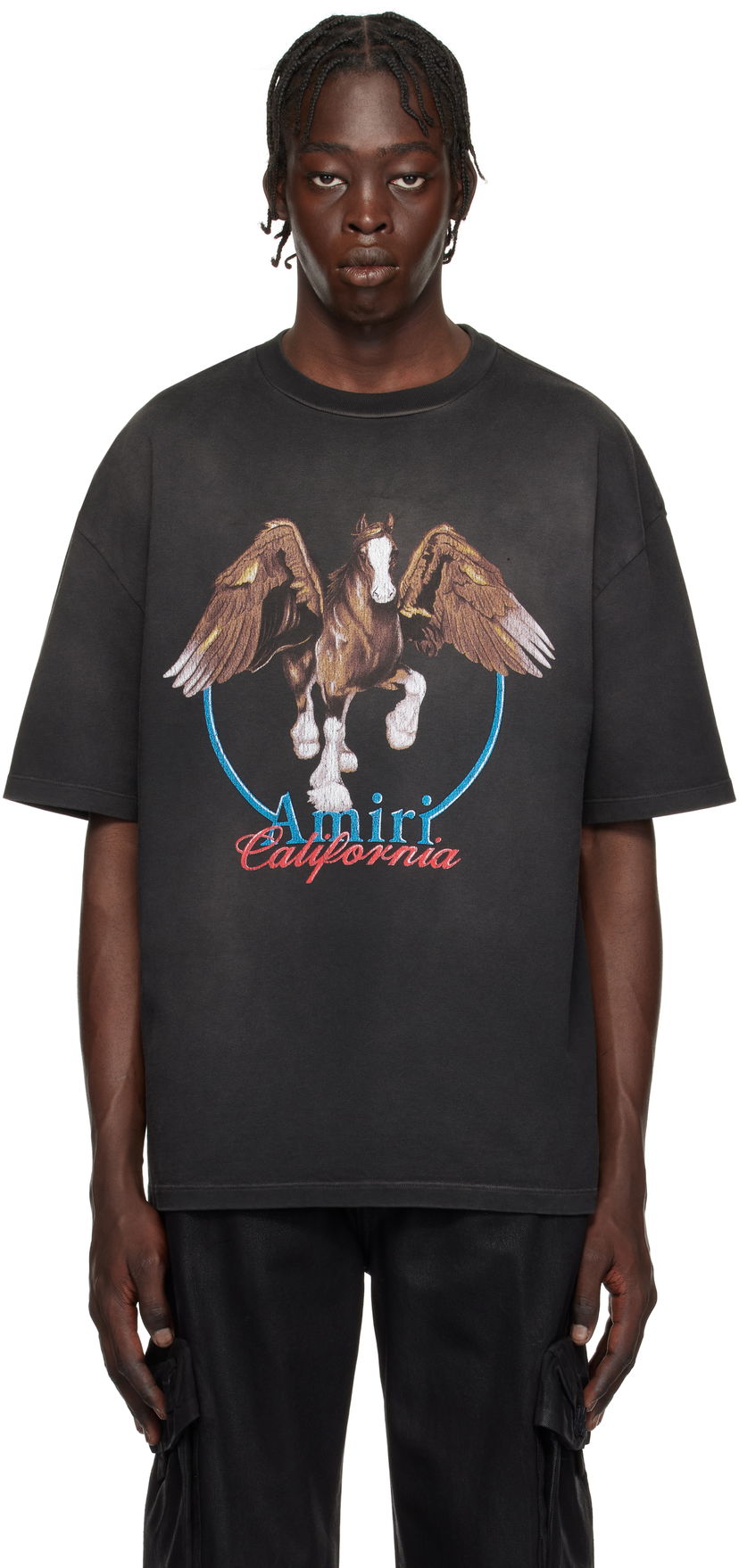 Majica kratkih rukava AMIRI Vintage Wash Pegasus Graphic T-Shirt Crna | AMJYTE1130