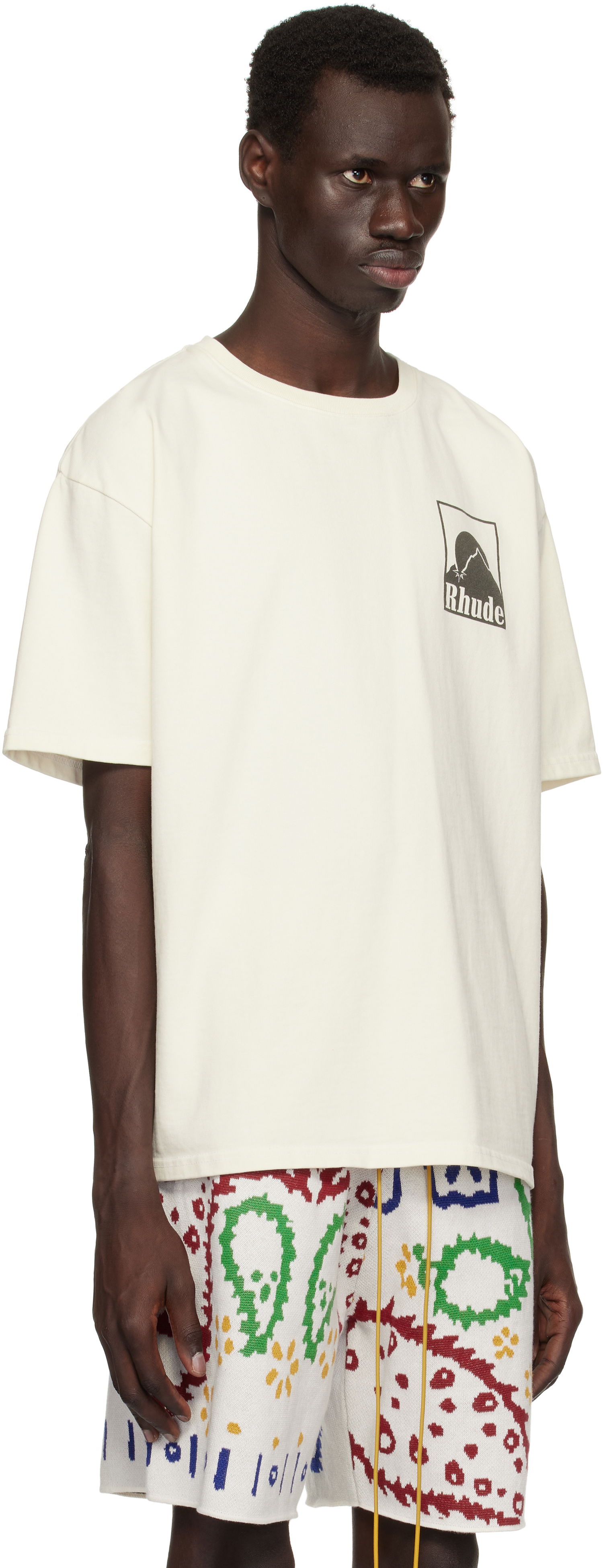 Majica kratkih rukava Rhude Rhude Moonlight Badge T-Shirt Bijela | RHPS25TT03012, 1