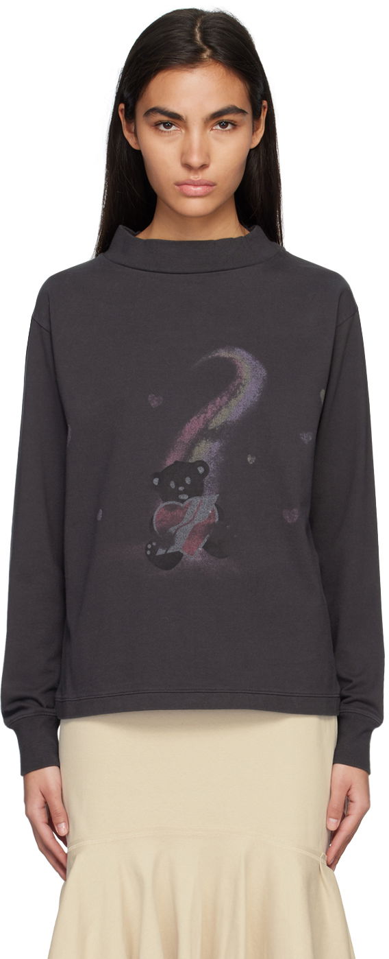Majica kratkih rukava We11done Long Sleeve Teddy Bear Graphic T-Shirt Siva | WD-TT1-23-793-U-CH