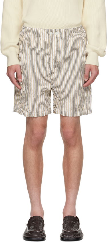 Kratke hlače Bottega Veneta Bottega Veneta Crushed Tech Cotton Stripe Shorts Bež | 833970V5NM08773, 0