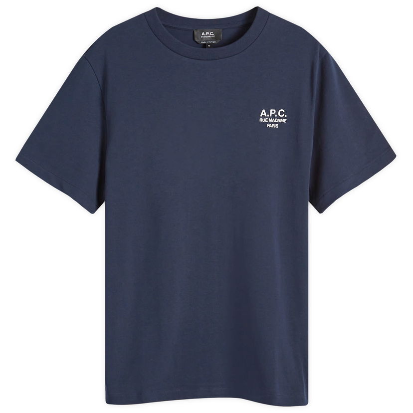 Majica kratkih rukava A.P.C. Rue Madame Logo T-Shirt Tamnoplava | COHBU-M26388-TIQ