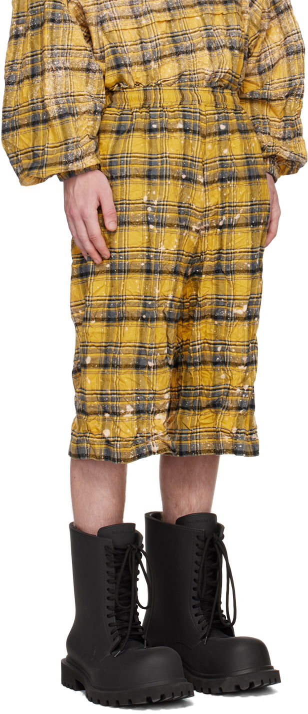 Kratke hlače We11done We11done Crinkled Check Shorts Žuta | WD-PT1-23-254-U-YE, 1