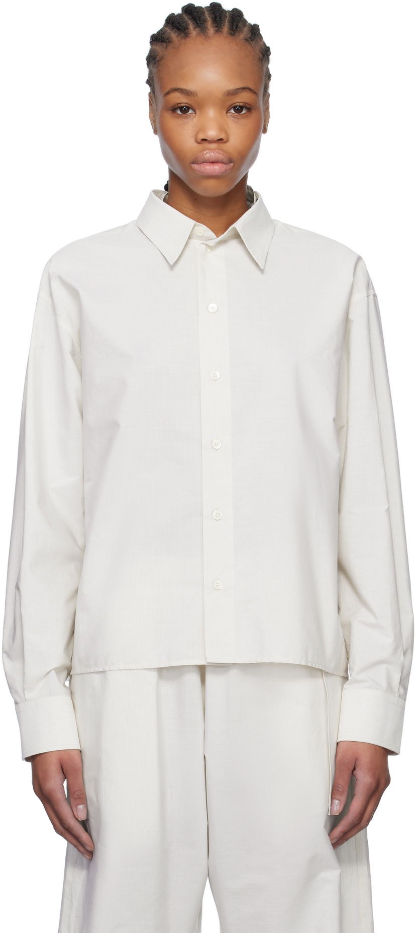 Košulja Maison Margiela MM6 Maison Margiela Spliced Striped Cotton Poplin Shirt Bijela | S52DT0043 M35250
