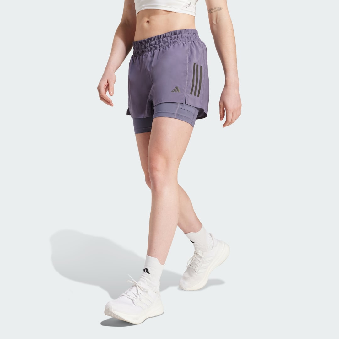 Kratke hlače adidas Performance Own the Run Climacool 2-in-1 Running Shorts Ljubičasta | JW9696, 0