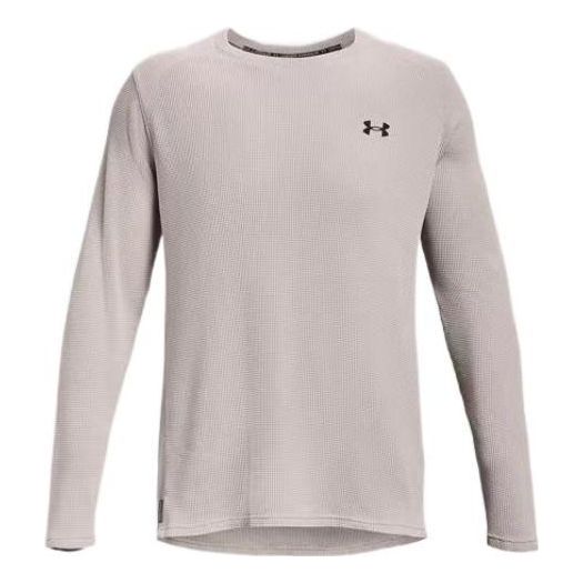 Džemper Under Armour Men's Waffle Crewneck Long Sleeve T-Shirt Siva | 1373179-592