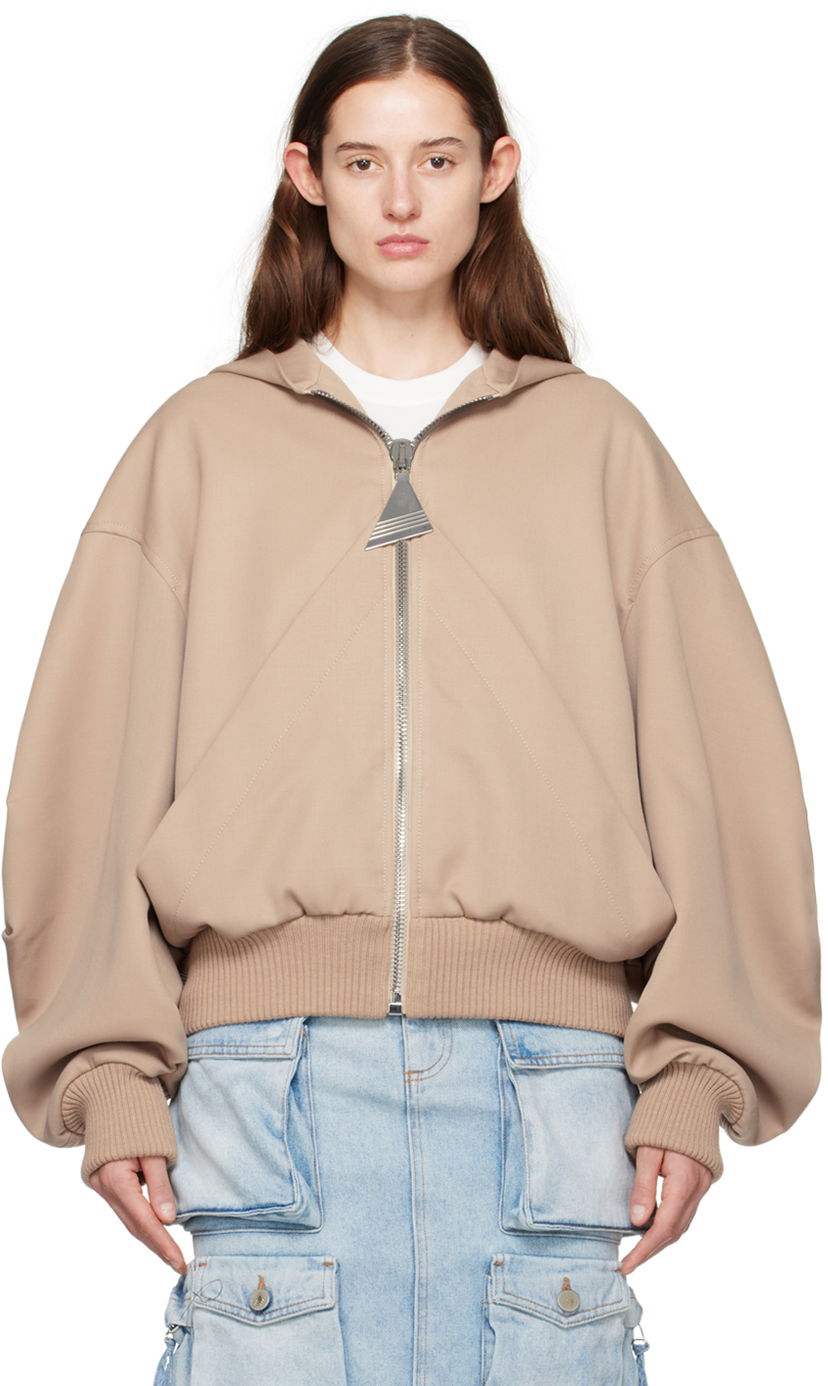 Dukserice The Attico Attico Hooded Bomber Jacket Bež | 241WCB41 W046