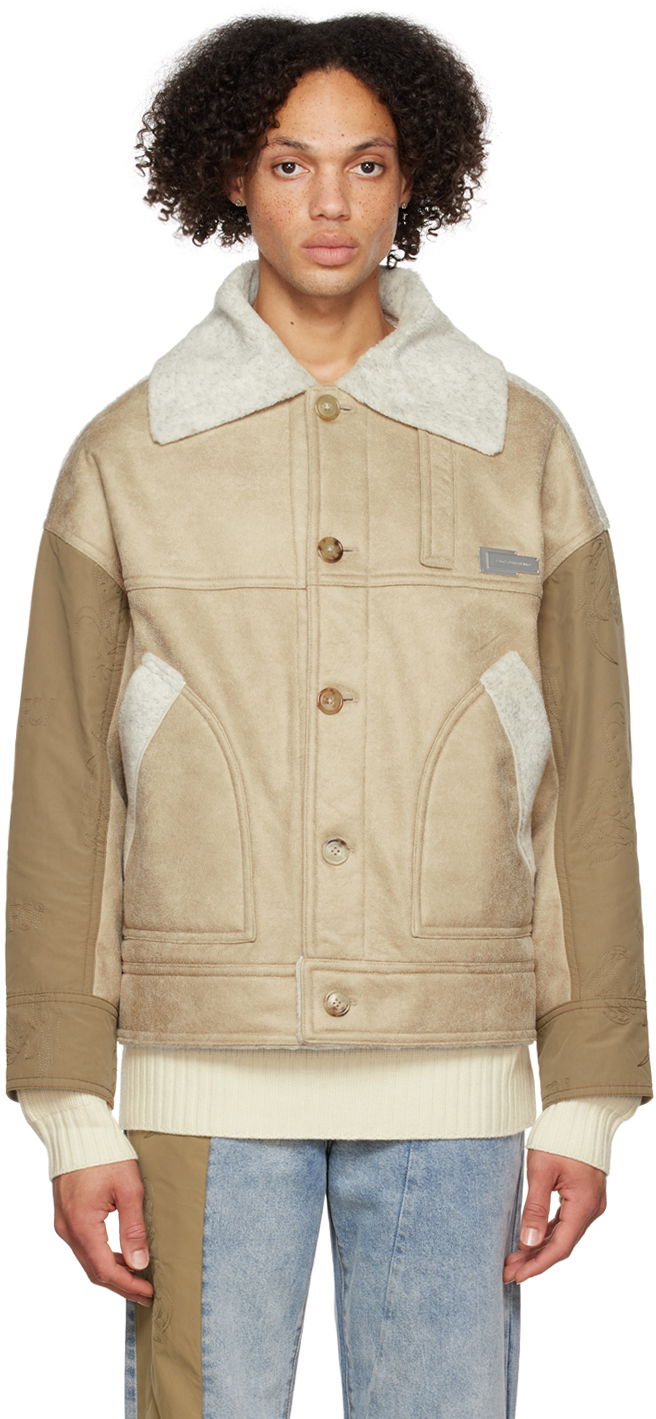 Jakna Feng Chen Wang Feng Chen Wang Reversible Faux-Shearling Jacket Bež | FUF14JK17