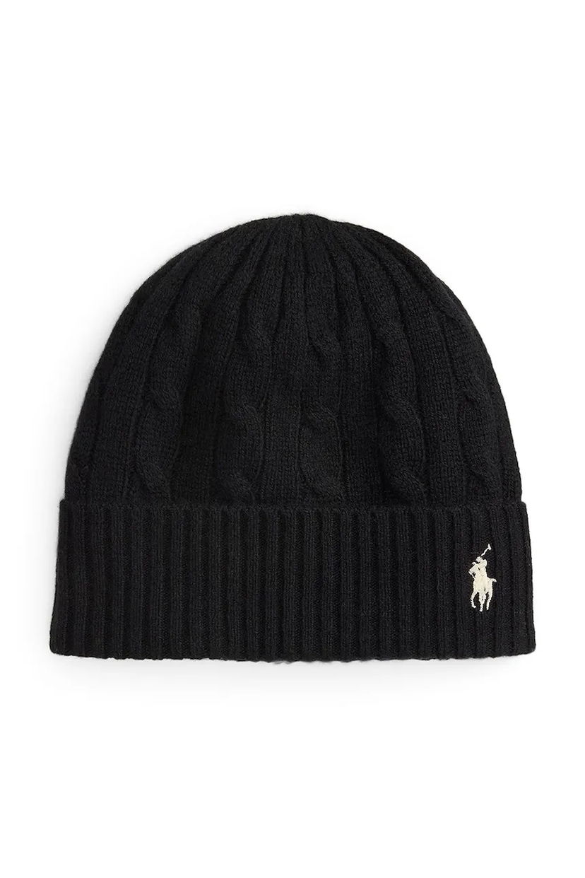Kapica Polo by Ralph Lauren Polo Ralph Lauren Woolen Cable-Knit Beanie Crna | 455981442
