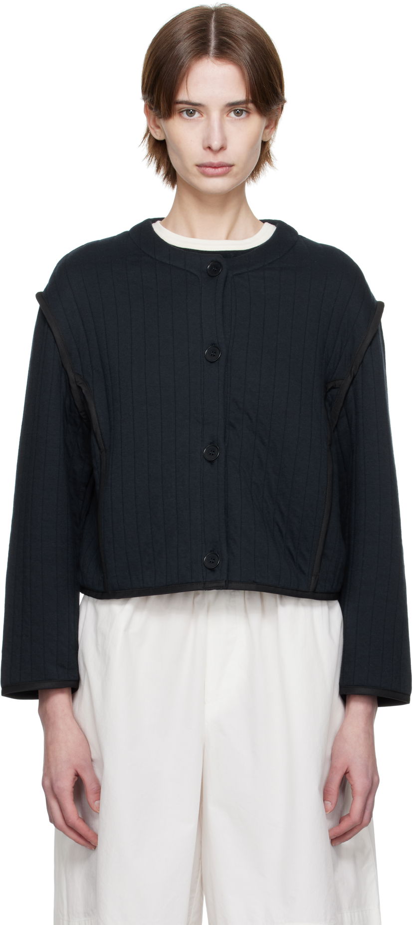 Džemper A.P.C. A.P.C. Garance Cropped Quilted Jacket Crna | COHGW-F32010