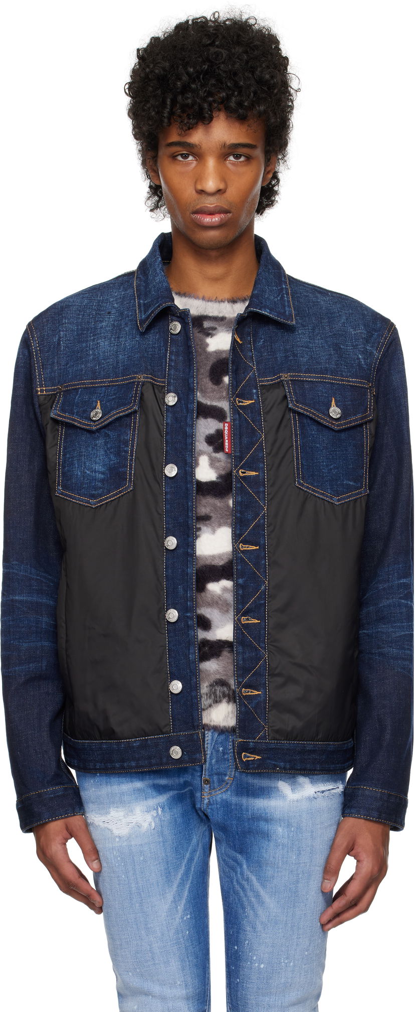 Jakna DSQUARED2 Dsquared2 Denim Puffer Jacket Plava | S74AM1576_S30664