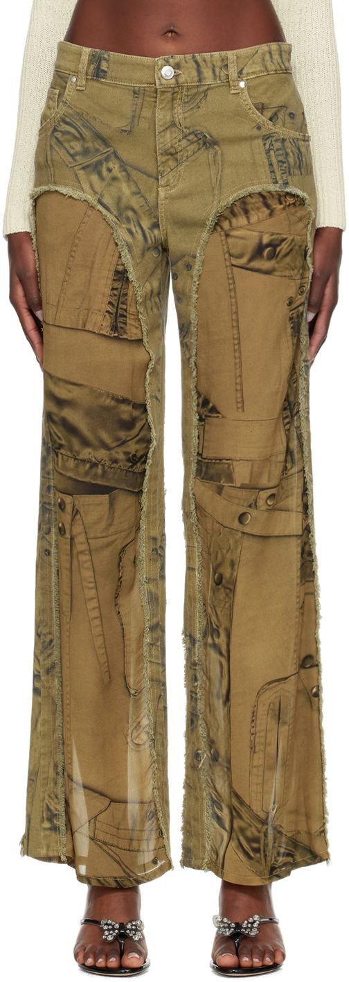 Jeans Blumarine Blumarine Cinch Straight-Leg Jeans Zelena | P422P113A