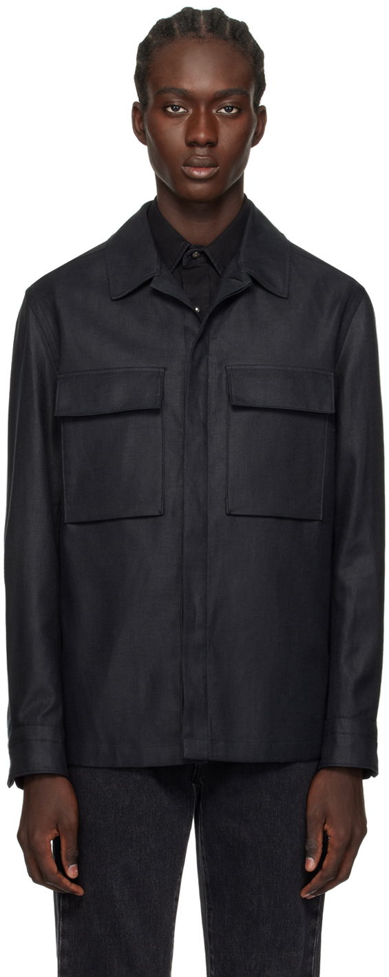 Košulja ZEGNA Long Sleeve Shirt Crna | UDV60A7-SOT10
