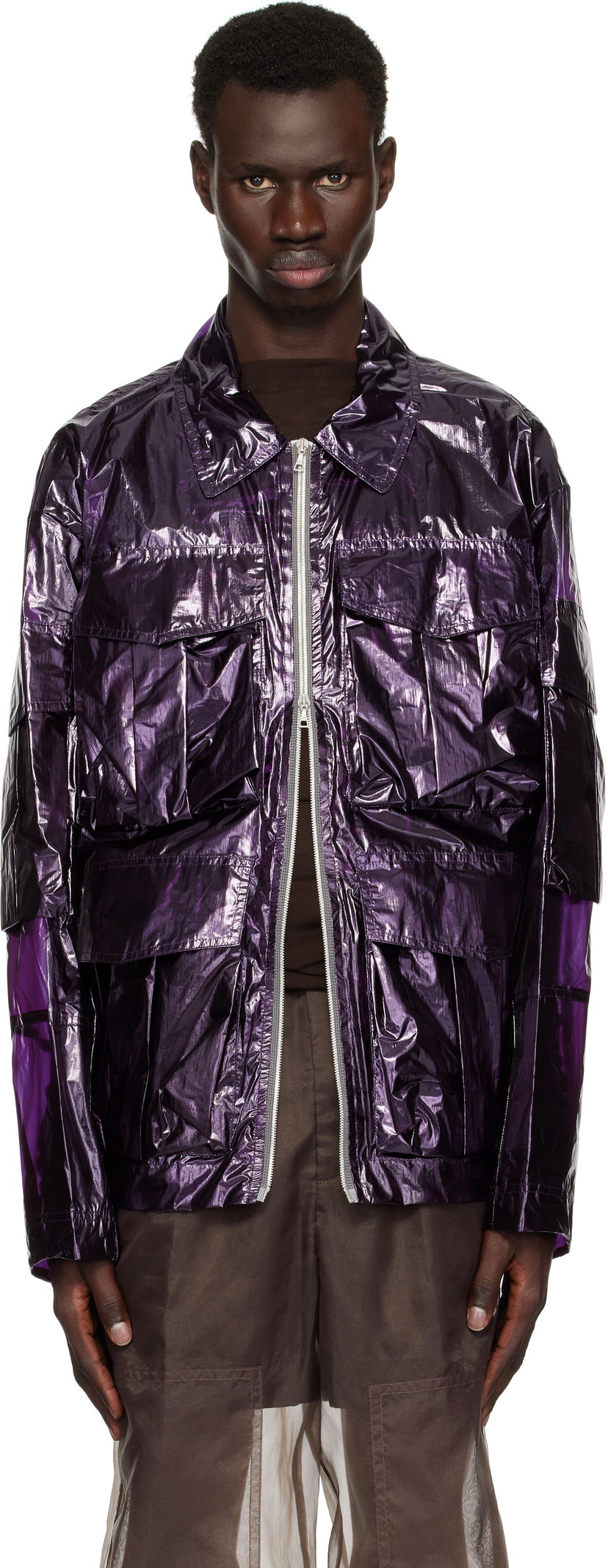 Vjetrovka Dries Van Noten Dries Van Noten Overdyed Transparent Jacket Ljubičasta | 251-020532-1258